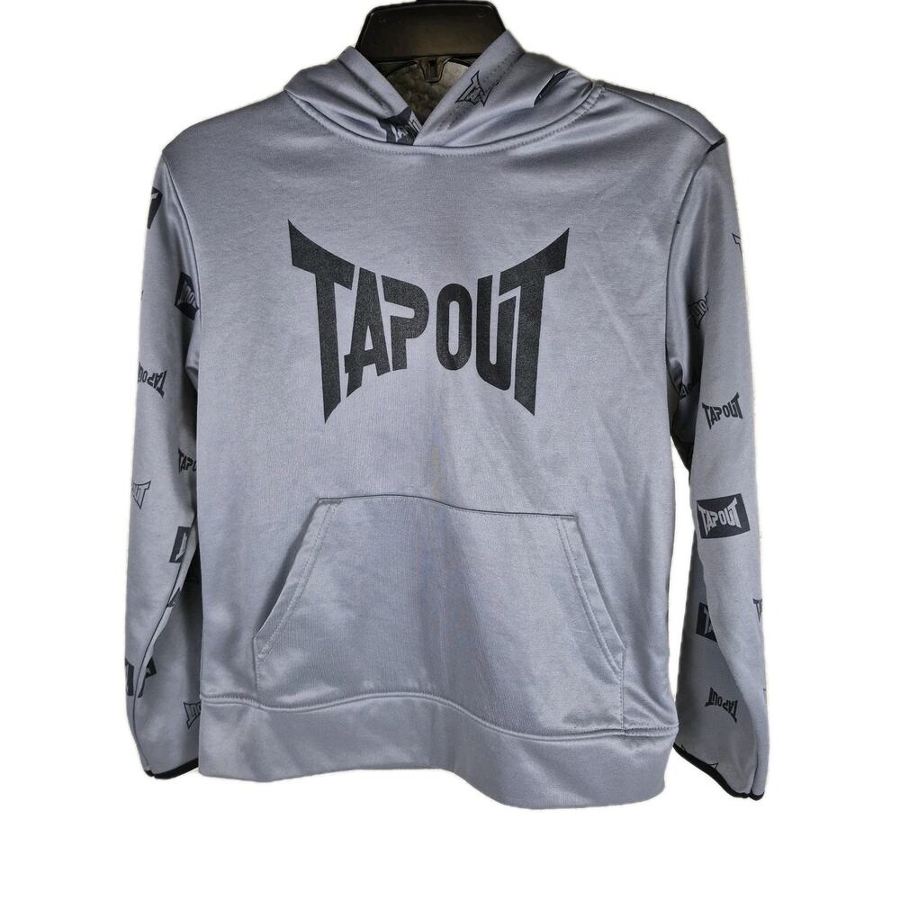 TapouT WWE Gray Logo Pullover Hoodie Youth Size 12